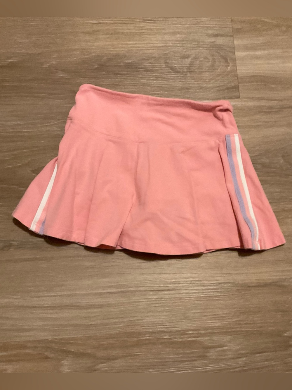 Old Navy Pink Pleated Girl’s Athletic Skort with Pastel Side Stripes